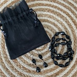 WHBM Black bracelet and earrings